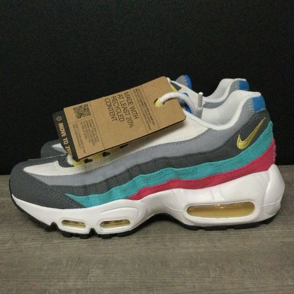 Nike Air Max 95 SE Sprung Grey Blue Pink Shoes DN4371-001 Youth 5Y Boys Girls - Picture 3 of 9